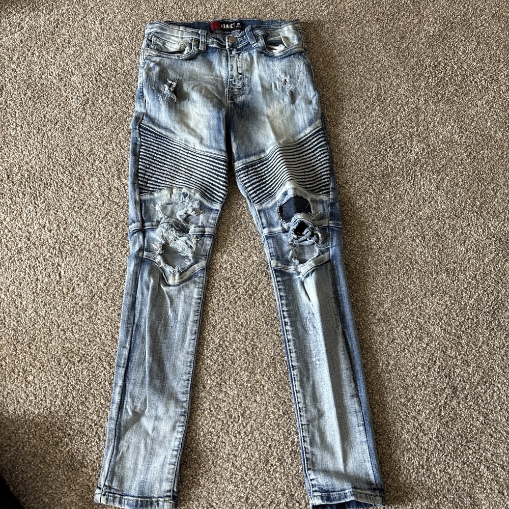 Panyc Jeans Youth Size 14 Flex Biker Type Pants‎ Blue